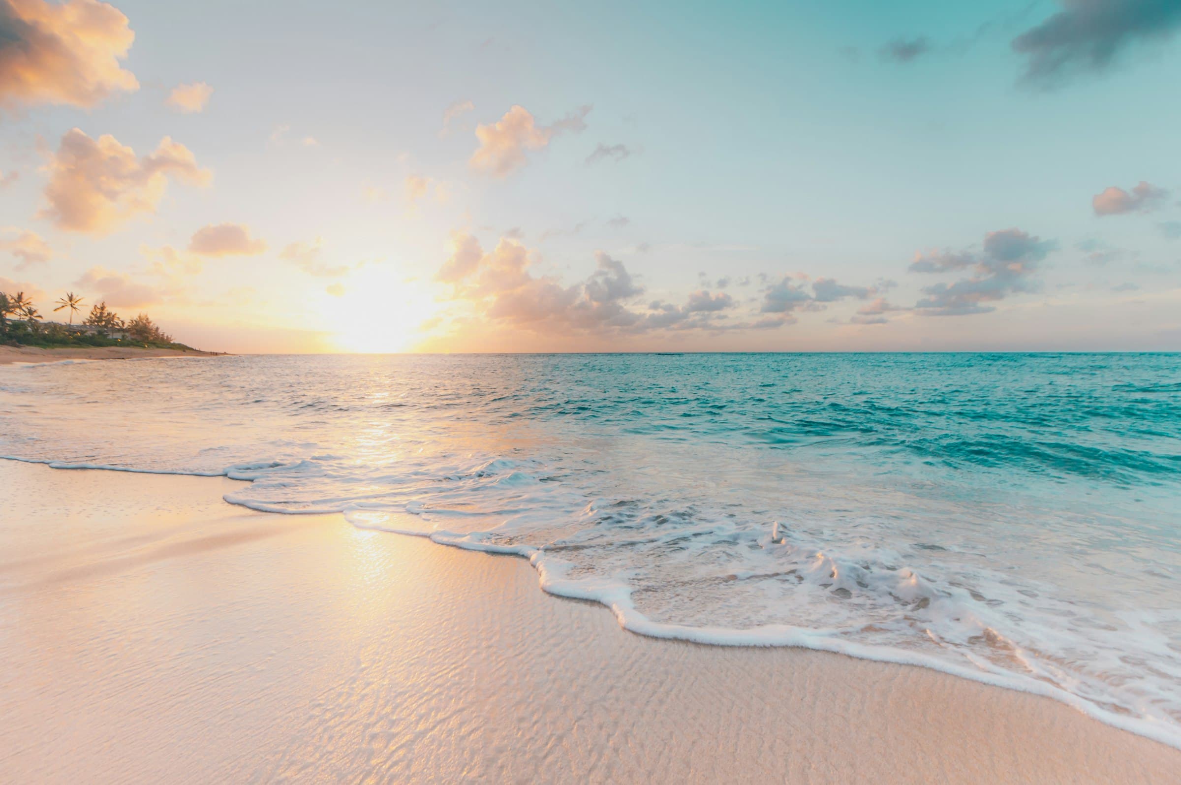 Golden hour over a serene coastline